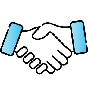 Shaking hands icon.