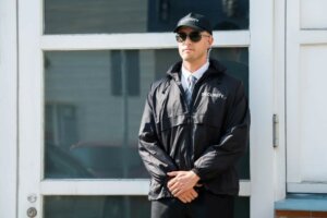 An armed security guard
