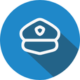 Security guard officer hat icon representing Creative Security's guard services
